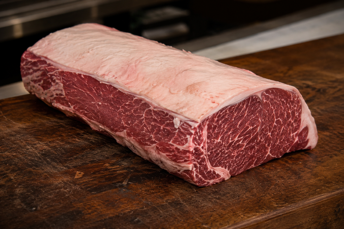Whole Australian striploin, the cut sold as both sirloin and porterhouse