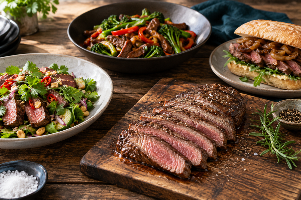Rump steak recipes with sliced rump, stir fry, steak sandwich and Thai beef salad