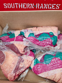 Raw grass-fed and finished Angus rump cap (picanha) from Southern Ranges with thick fat cap