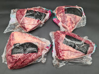 Raw grass-fed and finished Angus rump cap (picanha) from Southern Ranges with thick fat cap