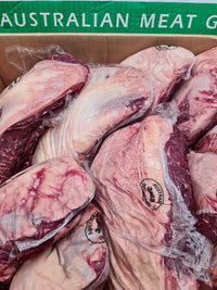 Raw 100% grass-fed and finished Angus rump cap (picanha) with thick fat cap, AMG beef