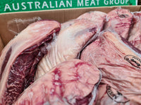 Raw 100% grass-fed and finished Angus rump cap (picanha) with thick fat cap, AMG beef