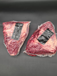 Raw 100% grass-fed and finished Angus rump cap (picanha) with thick fat cap, AMG beef