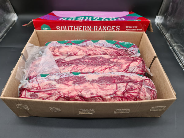 Porterhouse Striploin from $39/kg - 100% Grass-fed and finished angus beef - Southern Ranges SR+