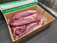 Raw grass-fed Angus beef tenderloin, whole eye fillet, AMG