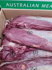 Raw grass-fed Angus beef tenderloin, whole eye fillet, AMG