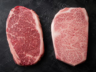 Australian Wagyu and Japanese Wagyu steaks compared side by side